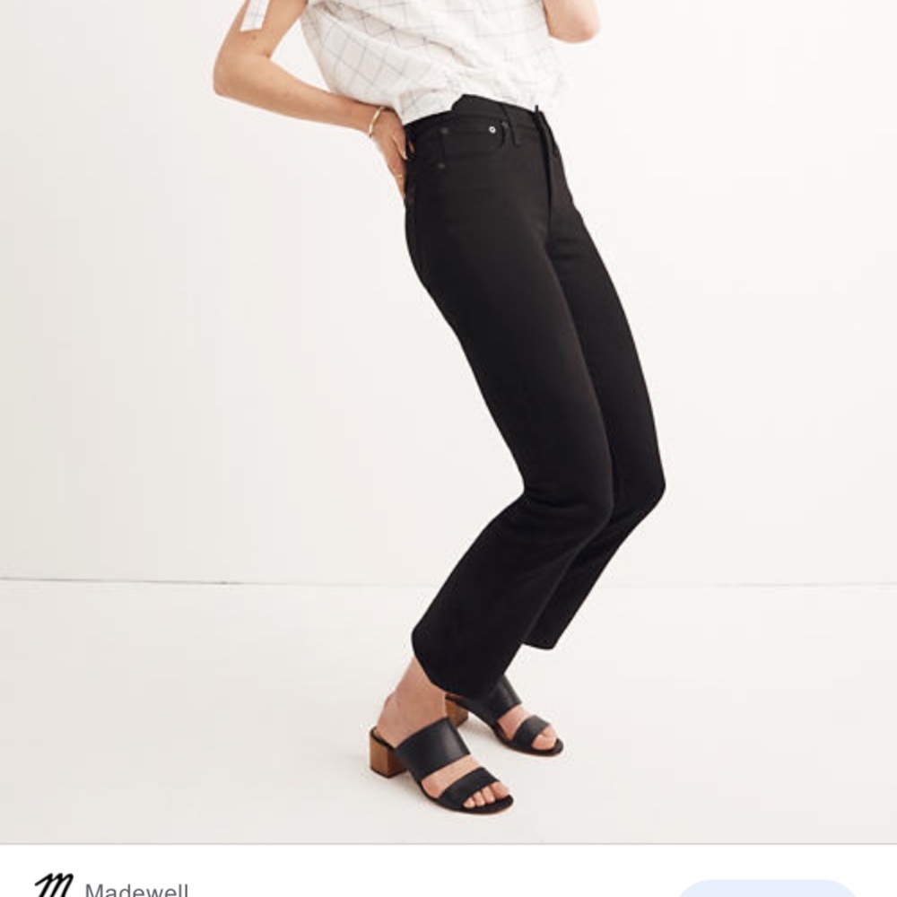 Madewell Cali Demi boot black frost denim 24 EUC